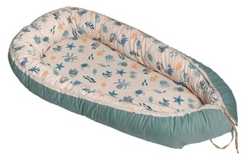 ULLENBOOM Babynest - Ideal für Neugeborene - OEKO-TEX zertifiziert | Waschbar, Außenmaterial: 100% Baumwolle, Made in EU, Mitwachsend und wendbar, Schadstoffgeprüft