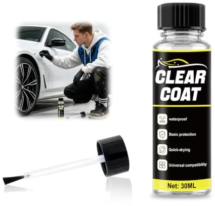 Trasparente per Carrozzeria, 30ML Vernice Trasparente, Ripara Micrograffi | Applicazione a Pennello, Indurimento Rapido, Impermeabile, Riparare Graffi Leggeri su Auto, Metallo e Altre Superfici