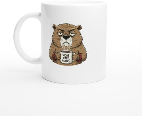 PassionCadeau Mug Marmotte Boudeuse Humour Café Activé