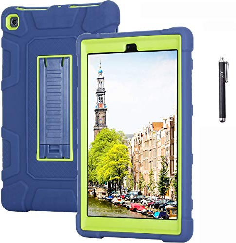 Newshine Fire HD 8 2017 Case, Newshine Kickstand Heavy Duty Shockproof Full Body Rugged Hybrid Protective Case Cover for All- New Amazon Fire HD 8 2017 Release Tablet (7th Generation), ZQ-Green