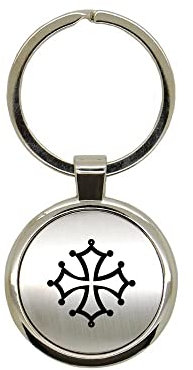Inconnu Porte clé en métal alu brossé Gravure Laser Croix Occitane Décapsuleur