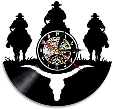 YUN Clock Wanduhr Aus Vinyl Schallplattenuhr Upcycling LED Familien Dekoration 3D Design-Uhr Wohnzimmer Schlafzimmer Restaurant Wand-Deko Schwarz : 30cm (F)