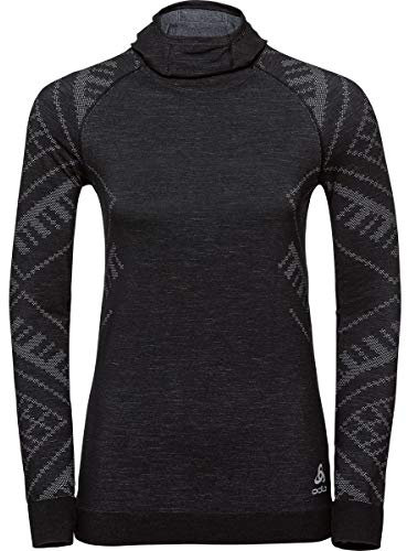 Odlo Damen Gesichtsmaske Unterhemd, Black Melange, XL