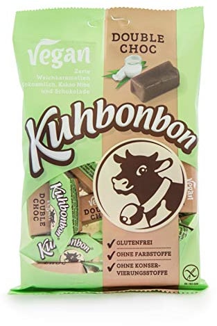 Kuhbonbon Vegan Double Choc 165g - Vegane Schokoladen Karamellbonbons