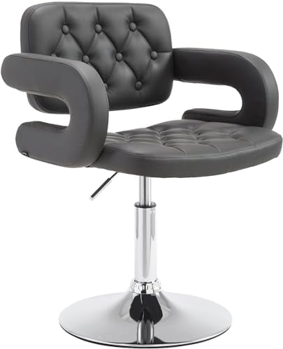 CLP Lounger Dublin Kunstleder-Bezug I Polsterstuhl Höhenverstellbar Und Drehbar, Farbe:grau