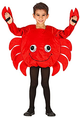 W WIDMANN MILANO Party Fashion - Costume da granchio per bambini con viso, mondo sottomarino, carnevale