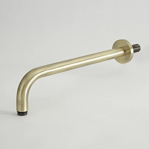 Milano Brushed Gold Wall Mounted Fixed Shower Head Curved Arm