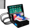 Multi-Device Wireless Charging Station for 8 Ports with 8 Short Cables, Charging Station Multi-Device Charging Station, QC3.0 Fast USB Charger, Compatible with iPhone iPad Samsung Smartphones