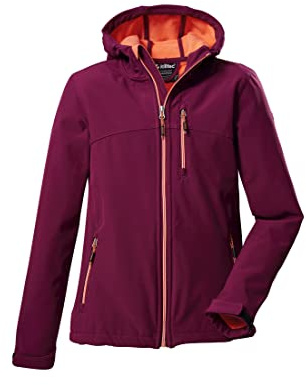 Killtec Mädchen Softshelljacke Softshell Jacke mit Kapuze Girls Softshelljacke wasserabweisend 00489-dunkelpflaume 176