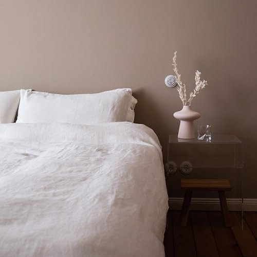 JOWOLLINA Bettwäsche-Set aus 100% Leinen Stonewashed 220 g/m2 (Off White, 200x200 cm, 2St. 40x80 cm)