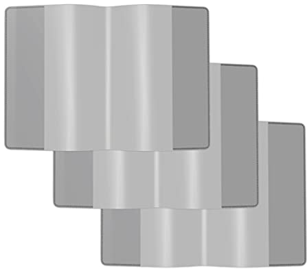 Impfpass Hülle farbig - Schutzhülle Impfausweis und Reisepass - Impfpasshülle mit Platz für Karten - Impfpass Etui für die Impfbescheinigung für Kinder Erwachsene (93 mm x 130 mm) (Schwarz, 3er Set)