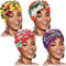 SATINIOR 4 Stücke Afrikanische Kopfbedeckung Turban (Blume Vogel Stil)