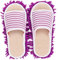 Volicph Zapatillas de limpieza con zapatillas desmontables de microfibra para limpieza de suelos, paño para el polvo, zapatillas de mopa, zapatos de limpieza, morado, 39/41 EU