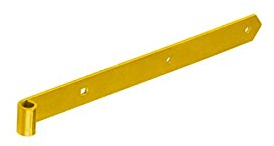 DMX - Ladenband - Torband 300x30x3,0 mm - Rolle Ø 10 - Scharniere Schwerlast - Ladenbänder - Scharniere für Gartentor Holz Tore - Türscharniere - Türband Gold ZP 1 Stück