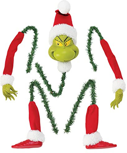 Department 56 Dr. Seuss The Grinch by Possible Dreams Decorate in a Cinch Tree Topper Set, 8 Inch, Multicolor
