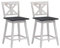 COSTWAY Lot de 2 Tabourets de Bar, Chaise de Bar Pivotant à 360° en Bois d'Hévéa avec Dossier et Repose-Pieds, pour Salon, Restaurant, Bar (47 x 50 x 97 cm)