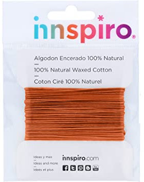 INNSPIRO Cordon Coton ciré Fin Orange 2 mm 5 m