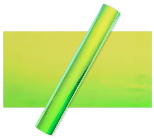 IModeur Opal Green Holographic Vinyl Roll - 30.5 x 152.5 cm (12'' x 5Ft) Green Permanent Vinyl Self Adhesive Vinyl for Cup, Cricut Vinyl for Birthday Gift, Party Ornaments, Home Decor