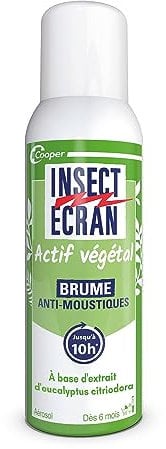 INSECT ECRAN - Brume Anti-Moustiques - Protection contre les piqûres de moustiques - Peau - Actif d'origine végétale - Aérosol - 100 ml