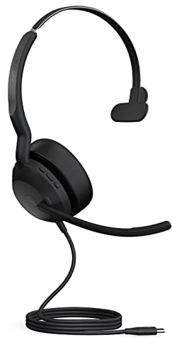 Jabra Evolve2 50 - Kabelgebundenes Mono-Headset Air Comfort - Mikrofone mit aktiver Geräuschunterdrückung (ANC) - für MS Teams Zertifiziert, mit Anderen Plattformen kompatibel - Schwarz