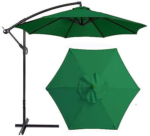 Auvent De Rechange for Parasol De Jardin de 2M 2.7M 3M ,6 baleines Toile De Parasol for Un Parasol Déporté Toile de rechange for parasol d'extérieur for terrasse, cour, plage, piscine, marché (auvent