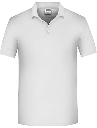 James & Nicholson Herren BIO Workwear Polo - Pflegeleichtes und strapazierfähiges Polo | Farbe: white | Grösse: 3XL