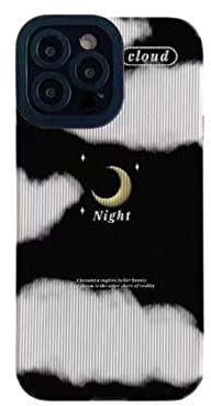 FASHION YO Compatible with iPhone 14 Case Velvet Rainbow Moon Pattern Protective Shockproof Phone Case for Women Girls Slim TPU Bumper (Moon 14)