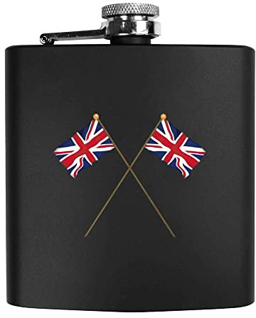 6oz (170ml) 'Waving Union Jack Flags' Pocket Hip Flask (HP00023911)