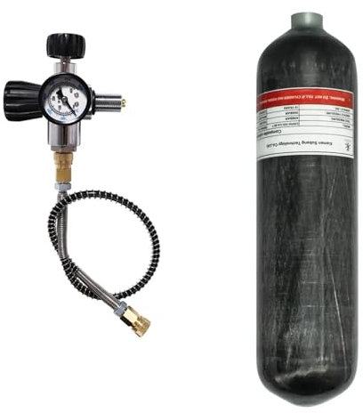 TUXING 3L 4500psi en fibre de carbone réservoir d'air (bouteille vide) & Paintball station de remplissage avec manomètre en aluminium régulateur de valve compteur pour PCP jeu