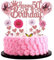 Jrzyhi Happy 50th Birthday Cake Topper - Rose Gold Glitter for 50 Year Old Woman