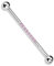 beyoutifulthings Industrial-Piercing Silber Zirkonia-Reihe Pink Industrial-Barbell Industrial-Bar Chirurgenstahl Stab-länge 38-mm