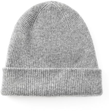 tonten 100% Reine Kaschmir Dual-Layer Mütze für Damen, Winter Dicke, weiche, warme Damen Skikappen (Grau)