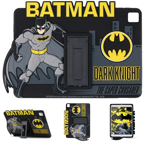 Komar Kids Batman Kids - Funda para iPad de 9ª/8ª/7ª generación, Funda para Tablet de 10.2 Pulgadas con Soporte, Protector de Silicona a Prueba de Golpes para niños, Entretenimiento y Uso Educativo