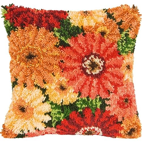 Knüpfhaken-Kissen-Set, Stricksets Der Pflanzen-Schmetterlings-Serie, Kissen, Teppich-Bastelset Für Anfänger, Heim-Bastelsets Für Anfänger, Erwachsene Oder Kinder, Wie Abgebildet, 17 X 17 Zoll/43