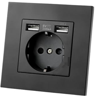 Conector de pared para cámara espía 4K WiFi negro