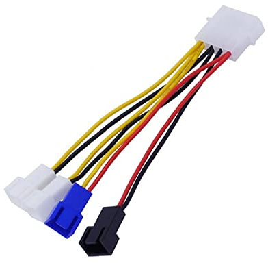1pcs Molex a 4 pin Molex a 3 pin Adattatore del cavo di alimentazione del ventilatore 12V * 2 / 5v * 2 Cavi Compatible With la ventola di raffreddamento del computer Compatible With PC della CPU Caso