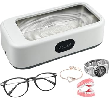 Lulizar Ultrasonic Jewellery Cleaner, 49kHz Sonic Cleaner with 3 Digital Timers and Degas Mode, Large Capacity 640mL Ultrasonic Cleaner, Ultrasonic Retainer Cleaner for Jewelry, Glasses, Watches