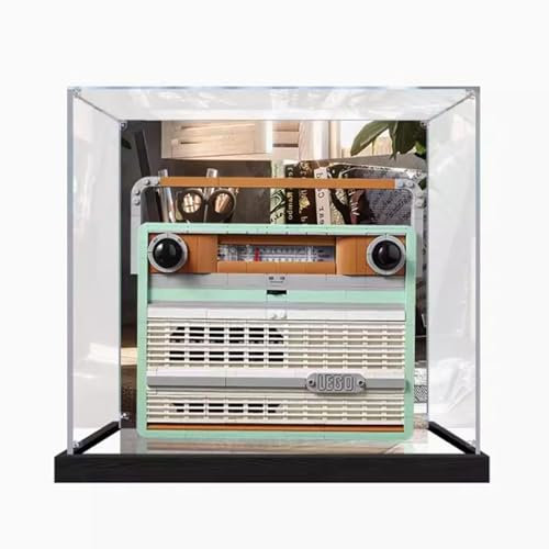 Caja de exhibición de acrílico coleccionable, compatible con Lego 10334 Vintage Radio Display Box, modelo de bloque, caja de almacenamiento transparente a prueba de polvo (solo caja de exhibición)