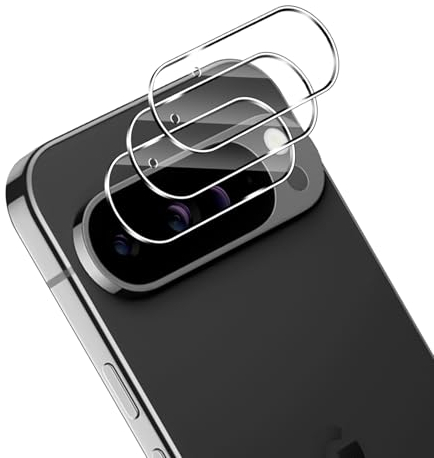 QULLOO 3 Pezzi Pellicola Fotocamera per Google Pixel 9 PRO 5G,Durezza 9H Anti-Scratch Camera Pellicola Protettiva Vetro Temperato Fotocamera Protezione Lente Pellicola