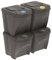 WELL HOME - Set de 4 cubos de basura - papelera de reciclaje gris de 4x 25L