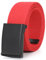 JasGood Unisesx Webgürtel Herren Damen Leinwand Arbeitsgürtel Frei Verstellbarer Flip-Top Webgürtel Silber Militärschnalle für Geschäft Sport Lässig,Rot,135cm