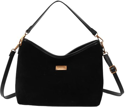 JANSBEN Handtasche Damen Wildleder Tote Bag Groß Shopper Veloursleder Tasche Shoulder Bag Hobo Tasche Gross Schultertasche Slouchy Bag Henkeltasche Stoff