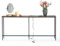 FurnitureR Table console de canapé avec station de charge, table étroite et longue derrière le canapé avec prises de courant et ports USB, table d'entrée pour entrée, salon, couloir, marron