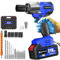 Cordless Impact Wrench 550N.M ，Impact Wrench 1/2 inch，3-in-1 Impact Gun，LED,4 Sockets,12 Drill Suitable for Cars and Homes(Blue)