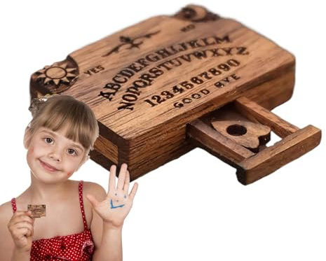 Tiny Spirit Board Game – Ouija Miniatur Holz Board mit Vintage Alphabet