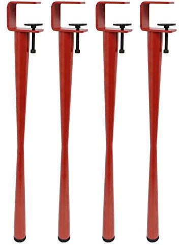 Generisch Tischbeine aus Metall mit Klemmfunktion, 4er-Set, verstellbar, F-Form, Esstischbeine, DIY-Möbelkonsole, Schwarz, 45 cm