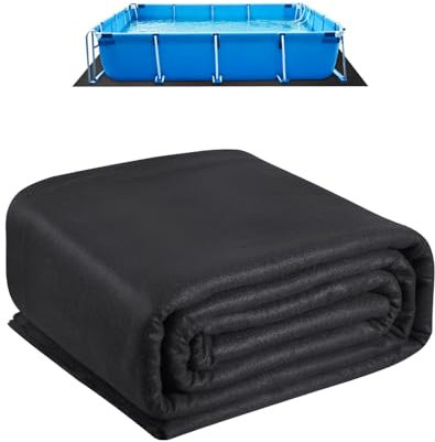 VEVOR Rettangolare Rivestimento per Piscina, Rivestimento Piscine Fuori Terra, Tappetino Piscina Extra Spesso, Materiale Tessuto Durevoli Sottofondo, 488 x 975 cm 180 g/m² Nero 8,7 kg