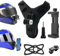 Motorradhelm Halterung Motorradhelm-Kinnhalterungs-Kits mit 4 Zubehör, Motorrad Helmhalterung für GoPro Hero 13/12/11/10/9/8/7/6/5, DJI Osmo Action, Session, Xiaomi Yi, SJCAM, Campark,Schwarz