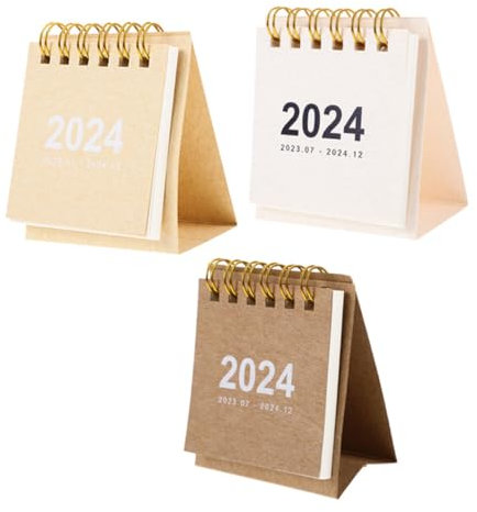 Angoily 3 Stück 2024 Tischkalender 2024 z office schreibtisch dekoration Taschenkalender wandkalender wand kalender für Büro kleiner Schreibtischkalender Monatlicher Memo-Kalender Papier