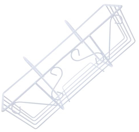 BESPORTBLE 1pc European Style Iron Flower Rack for Railing Hanging Plant Pot Holder for Balcony and Garden Elegant White Design for Home Decoration